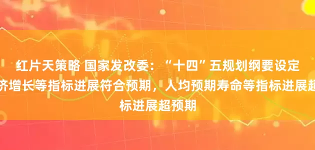红片天策略 国家发改委：“十四”五规划纲要设定的经济增长等指标进展符合预期，人均预期寿命等指标进展超预期